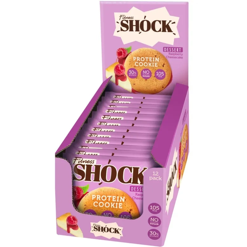 Печенье протеиновое FitnesSHOCK малиновый чизкейк б/сах, 35г