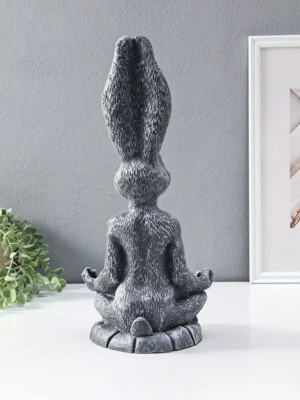Фигура - подставка для мелочей &laquo;Заяц с лотосом&raquo;, 20&times;16&times;43 см, античный