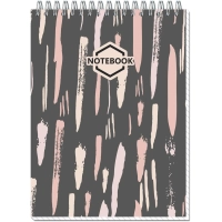 Блокнот А5,80л,клетка,метал.гребень,цв.обложка Стильный Офис 2737 в ассорт