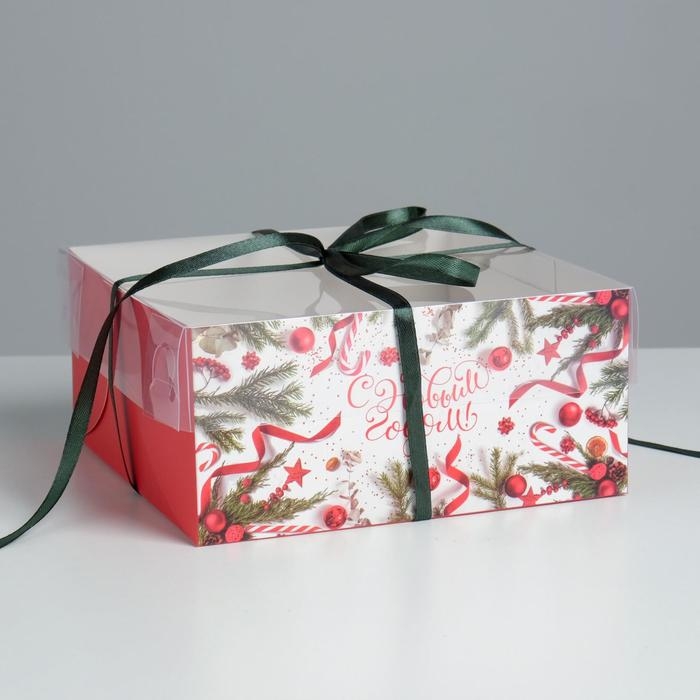 Коробка для капкейка «С Новым годом!», 16 х 16 х 7,5 см, Новый год Коробка для капкейка «С Новым годом!», 16 х 16 х 7,5 см, Новый год