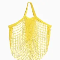 Сумка - авоська плетёная, ручка 12 см, клетка 1.5 см, жёлтая