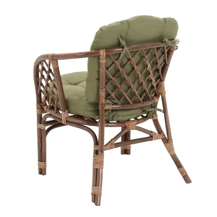 Набор садовой мебели "Bagama": 2 кресла, 1 диван, 1 стол, ротанг тёмный, подушки зелёные