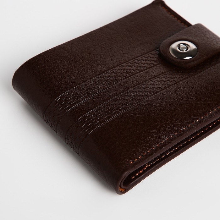 Портмоне мужское на магните, отдел для купюр, для карт, для монет, цвет коричневый Портмоне мужское на магните, отдел для купюр, для карт, для монет, цвет коричневый