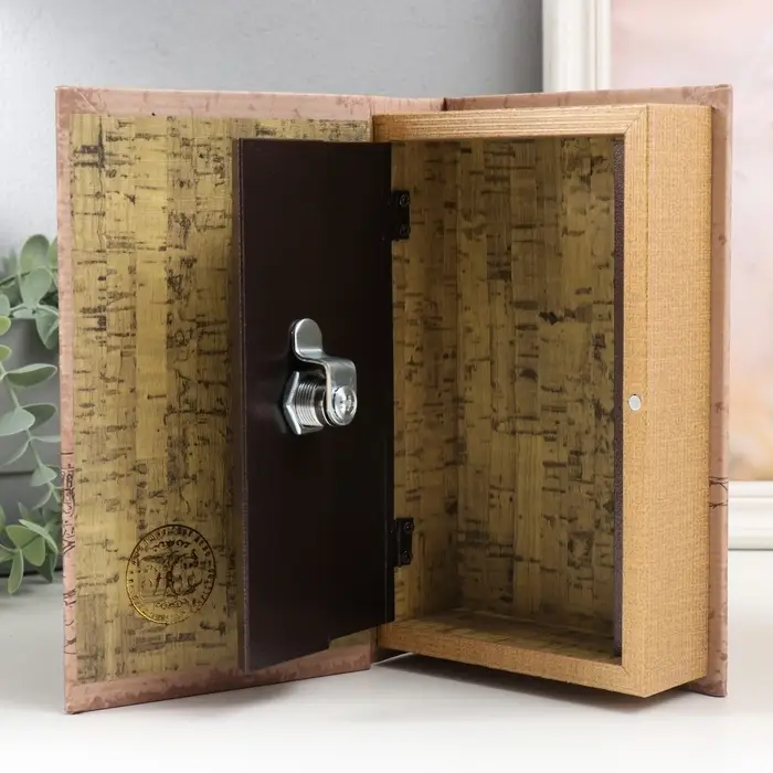 Шкатулка книга - сейф &laquo;Эйфелева башня. Винтаж&raquo;, дерево и искусственная кожа, с замком, 21&times;13&times;5 см