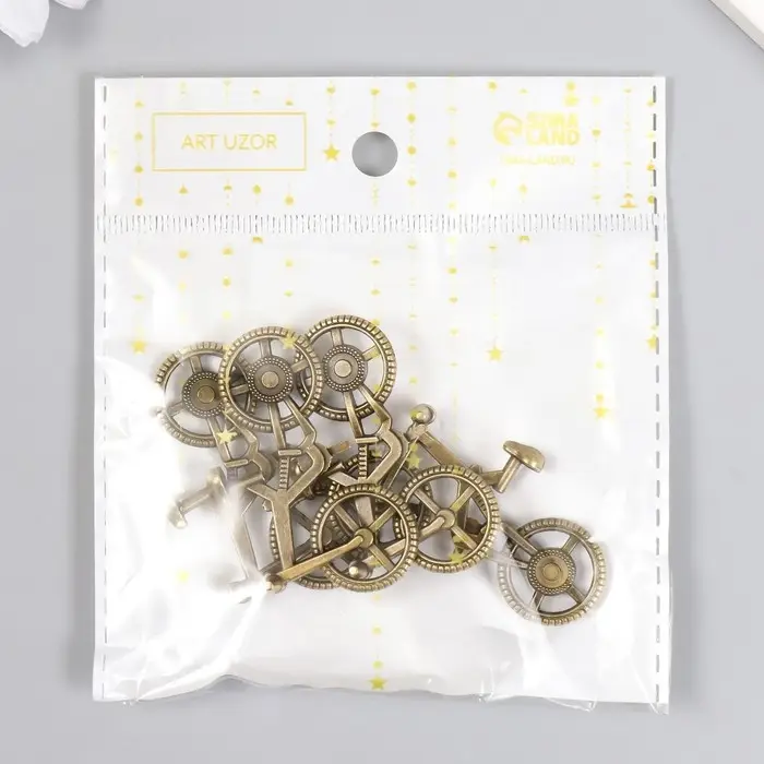 Декор металл для творчества "Велосипед" под латунь (Е6264) 2,8х5,2 см