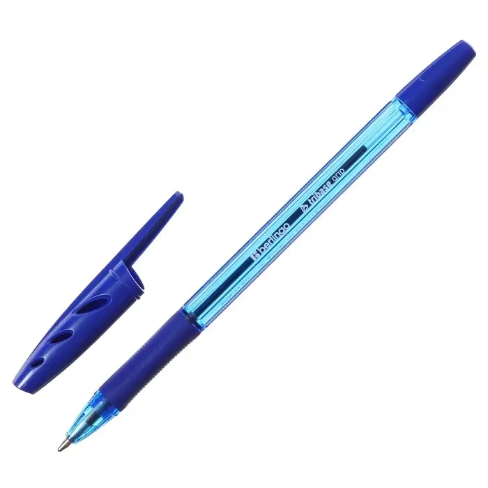 Ручка шариковая Berlingo. Tribase grip, синий стержень, узел 1.0 мм, резиновый упор