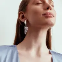 Серьги металл &laquo;Богема&raquo;, скрученный листок, цвет серебро