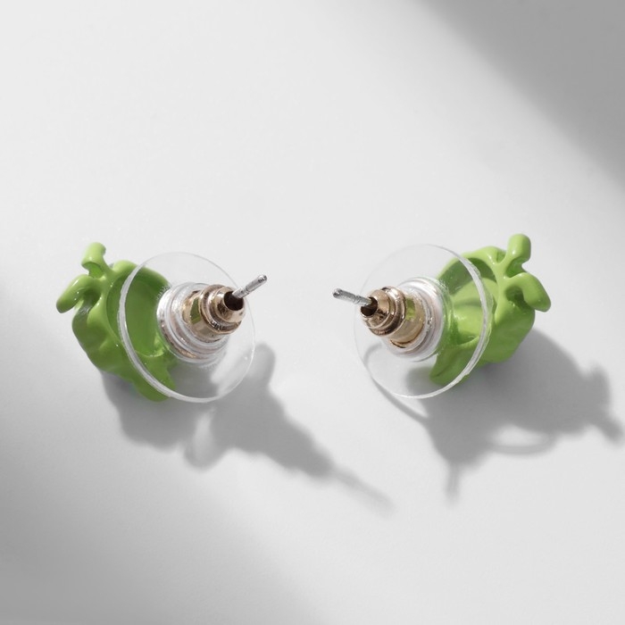 Серьги с эмалью «Монстрики» с рожками и ногами, цвет зелёный Серьги с эмалью «Монстрики» с рожками и ногами, цвет зелёный