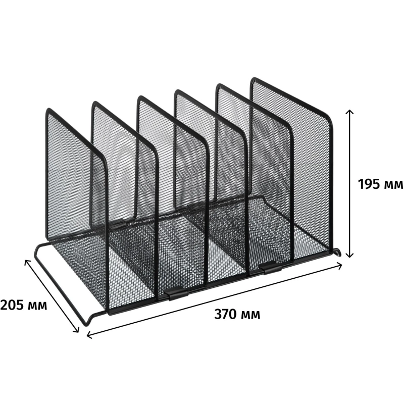 Лоток вертикальный сортер Attache 5 секций 370x205x195мм, черн