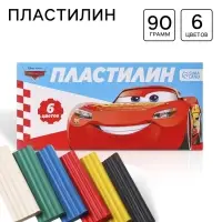 Пластилин 6 цветов 90 г, Тачки