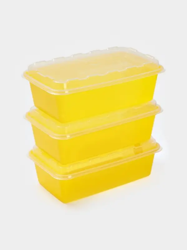 Набор контейнеров для заморозки BEROSSI Zip, 3 шт., 1 л, пластик, желтый