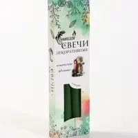 Свечи античные, набор 4 шт., 2.2&times;24 см, 8 ч, 50 г, зелёные