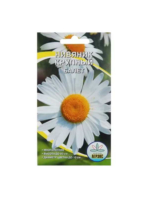 Семена цветов Нивянник, многолетний, белый 0,1 г Семена цветов Нивянник, многолетний, белый 0,1 г
