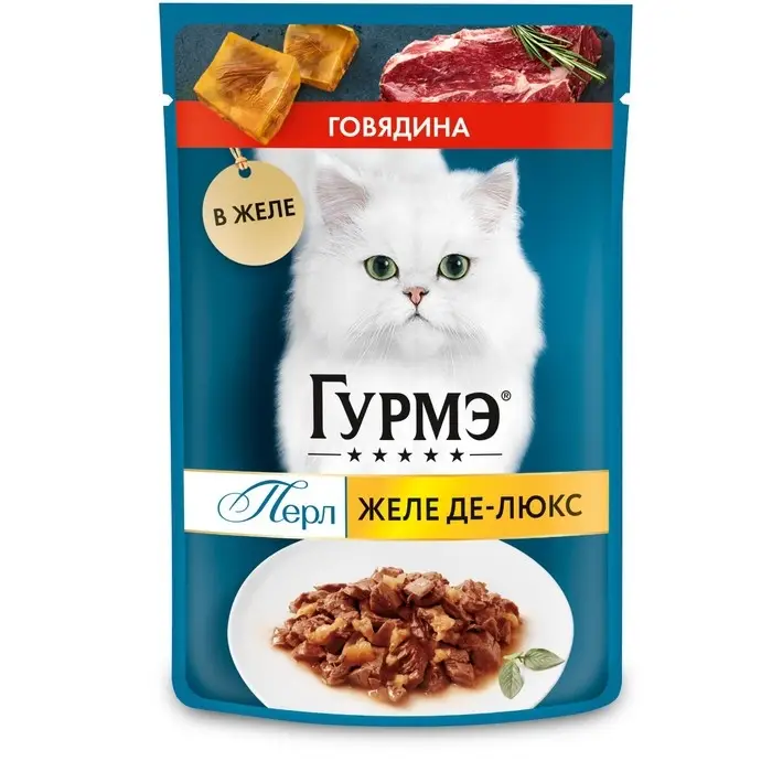 Влажный корм Gourme Perle для кошек, говядина, в желе, 75 г Влажный корм Gourme Perle для кошек, говядина, в желе, 75 г