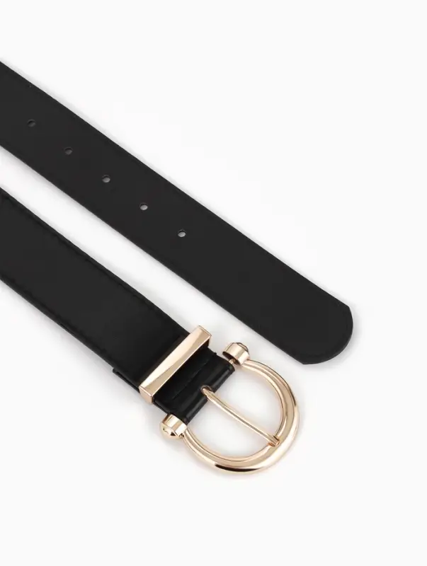 Ремень женский, 4&times;110 см, без винта, пряжка золотистая, 1 прокол, чёрный
