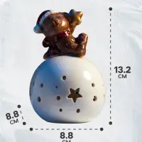 Светодиодная фигура &laquo;Медвежонок на шаре&raquo;, 13.2&times;8.8&times;8.8 см, 1 LED, керамика, от батареек LR44&times;3, тёплый белый свет