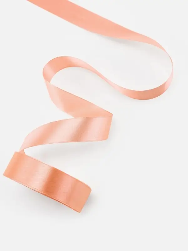 Лента атласная, 25 мм, 23&plusmn;1 м, розово-бежевая №124