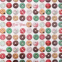 Упаковочная бумага на новый год &laquo;Новогодние пончики&raquo;, 70 х 100 см, глянцевая
