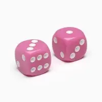 Кубики игральные «Время игры», 1.6×1.6 см, набор 2 шт., розовые