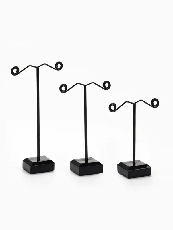 Подставка под серьги &laquo;QF. Акрил&raquo;, набор 3 шт., h=8, 10, 12 см, чёрная
