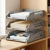 Набор лотков для бумаг &laquo;Стамм&raquo; STRONG, А4, горизонтальный, на металлических стержнях, 3 отделения, серый