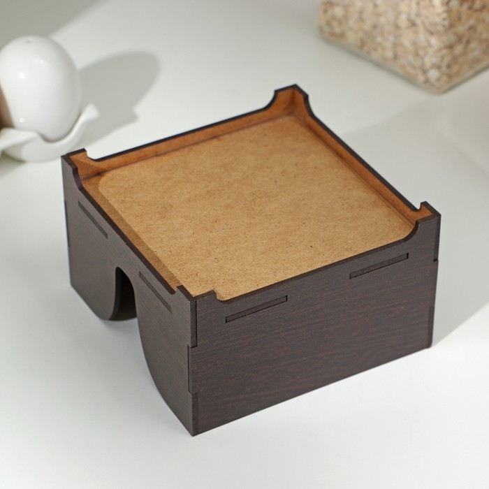 Салфетница деревянная «Мокко», без гравировки, с салфетками, цвет шоколадный Салфетница деревянная «Мокко», без гравировки, с салфетками, цвет шоколадный