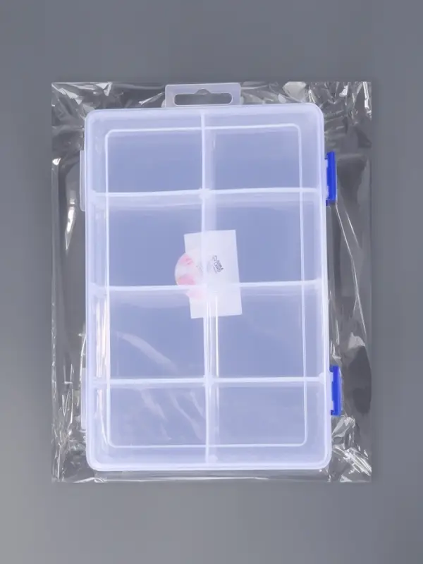 Органайзер для хранения мелочей, с подвесом, передвижные перегородки, 8 секций, 20&times;13.5&times;4.5 см, прозрачный