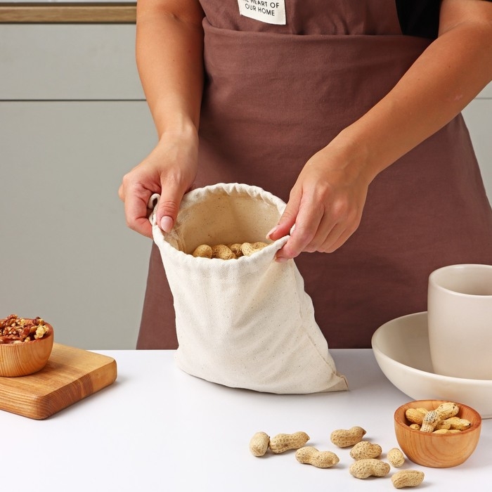 Мешочек для хранения продуктов Доляна, 19×22 см, лён