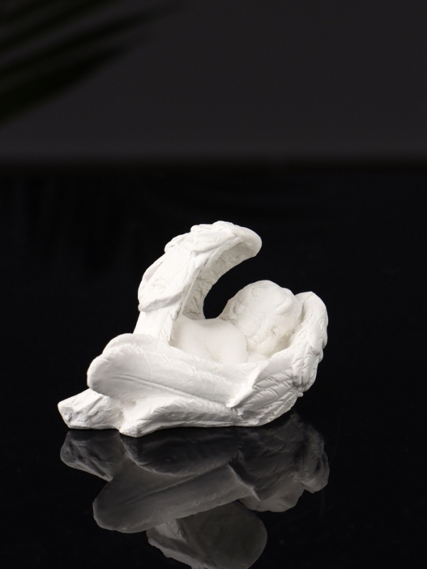 Набор фигур "Ангелы на подносе" 20х10х16 см, белый