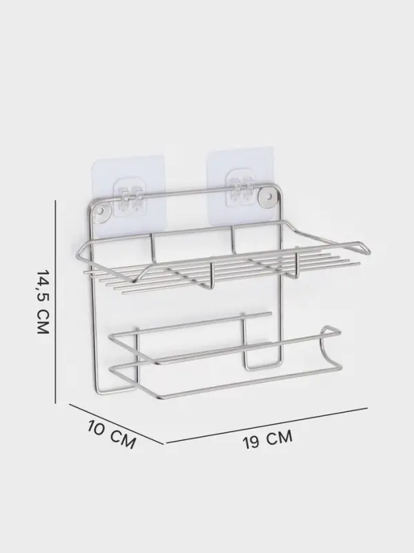 Держатель для туалетной бумаги с полочкой, 19&times;10&times;14.5 см, хром