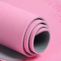 Коврик для фитнеса и йоги ONLYTOP, 183&times;61&times;0.6 см, цвет серый/розовый