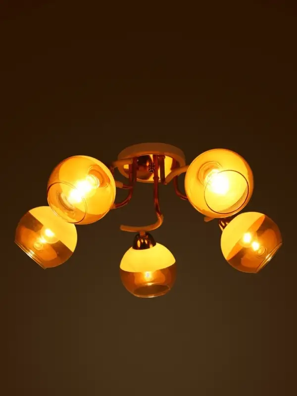 Люстра потолочная BayerLux &laquo;Анден&raquo;, 5хЕ27, 40 Вт, бело-золотой, 57&times;57&times;22 см