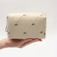 Косметичка кирпичик бантики, 19*8*10, бежевый