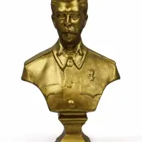 Бюст &laquo;Сталин И.В.&raquo;, фигурка гипс, состаренная латунь, 13&times;9&times;5 см
