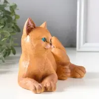 Фигурка гипс &laquo;Кошка лежит&raquo;, 13&times;17&times;12 см, рыжий