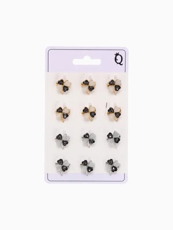 Брошь &laquo;Клевер&raquo;, кошачий глаз, МИКС