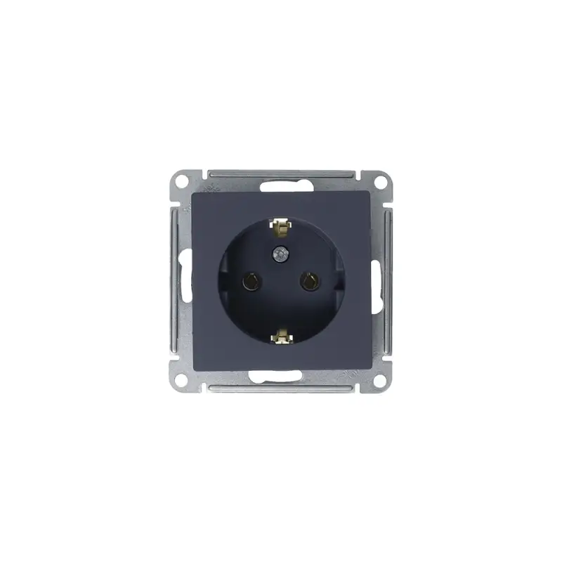 Розетка ATLASDESIGN с заземлением 16А механизм грифель