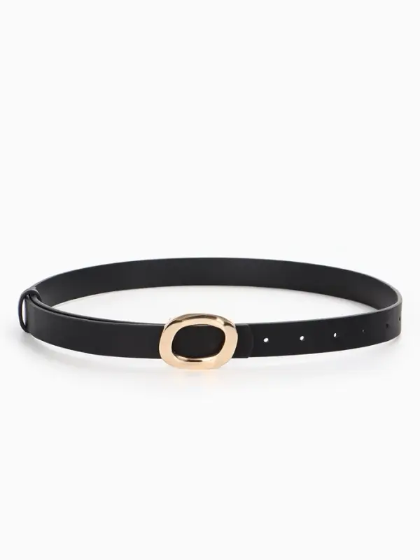 Ремень женский, гвоздик, золотистая пряжка, 2.3&times;105 см, чёрный