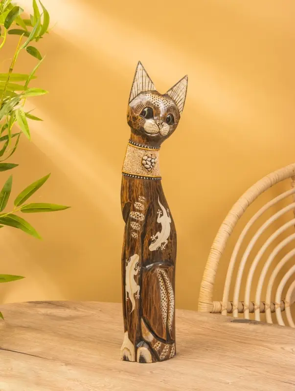 Сувенир «Кошка», 60×14×6 см, дерево, коричневый, МИКС Сувенир «Кошка», 60×14×6 см, дерево, коричневый, МИКС