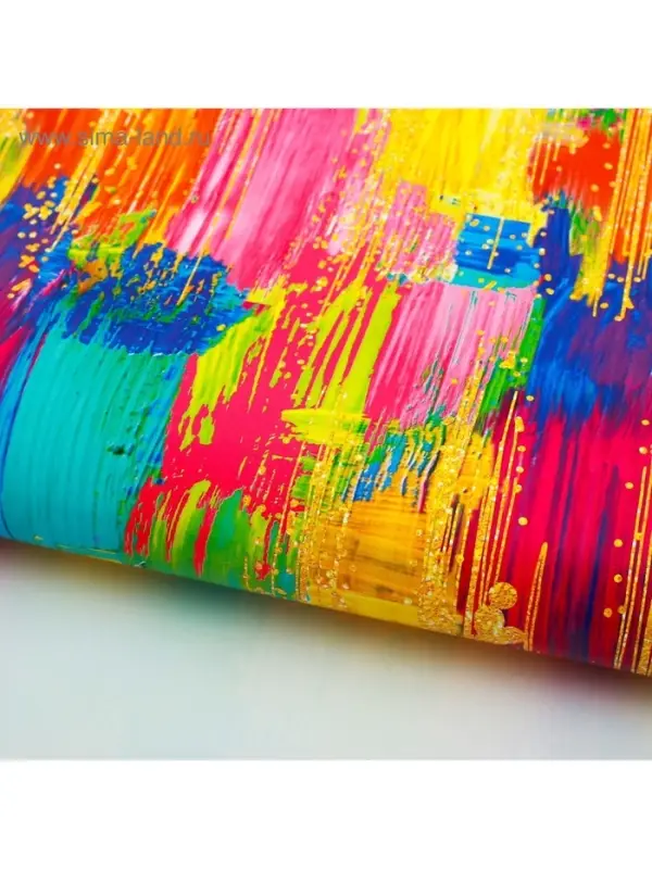 Бумага упаковочная глянцевая &laquo;Мазки&raquo;, 100 х 70 см