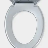 Сиденье для унитаза &laquo;Ракушка&raquo;, 44&times;37 см, с крышкой, серебристый перламутр