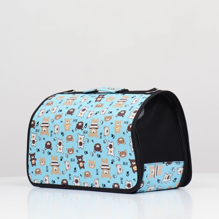 Сумка-переноска каркасная  Сумка-переноска каркасная "Медвежонки" , размер M,  40 х 21 х 27 см