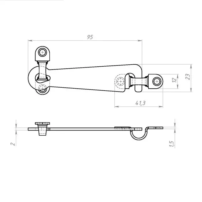 Крючок дверной, ветровой КД-75, покрытие цинк, 150 шт.