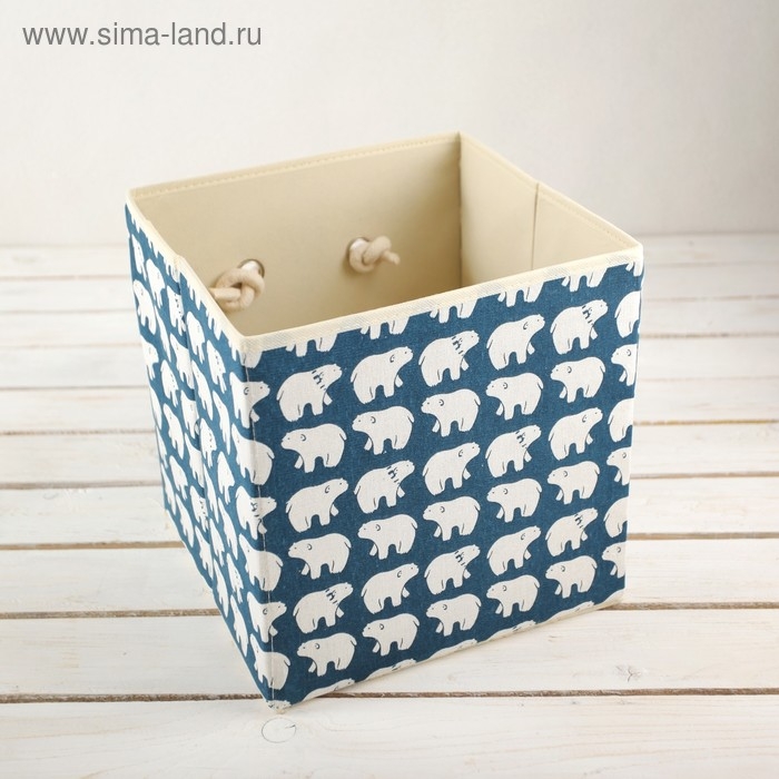 Короб стеллажный для хранения &laquo;Северные мишки&raquo;, 27&times;27&times;27 см