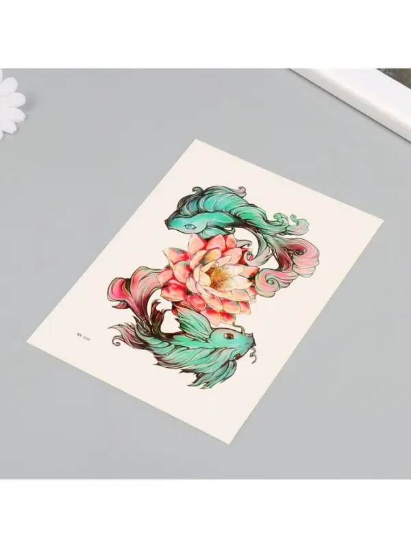 Переводная тату на тело цветная &laquo;Нежные рыбы&raquo;, 26.1&times;14.6 см