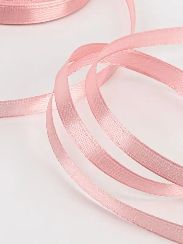 Лента атласная, 6 мм, 23±1 м, розовая Лента атласная, 6 мм, 23±1 м, розовая