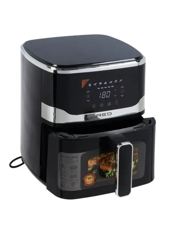 Аэрогриль RED SOLUTION W262, 1500 Вт, 5 л, 80-200°С, 7 программ, сенсорное управление, чёрный