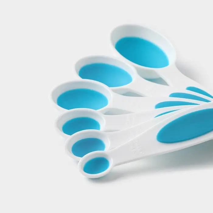 Набор мерных ложек Доляна &laquo;Тепло&raquo;, 6 шт.: 0.62/1.25/2.5/5/7.4/15 мл, красный, белый