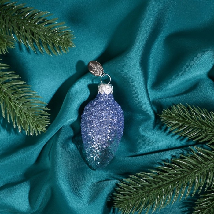 Ёлочное украшение Ёлочное украшение "Шишка в снегу", прозрачная серия, сиреневая, в подарочной упаковке,h-8см