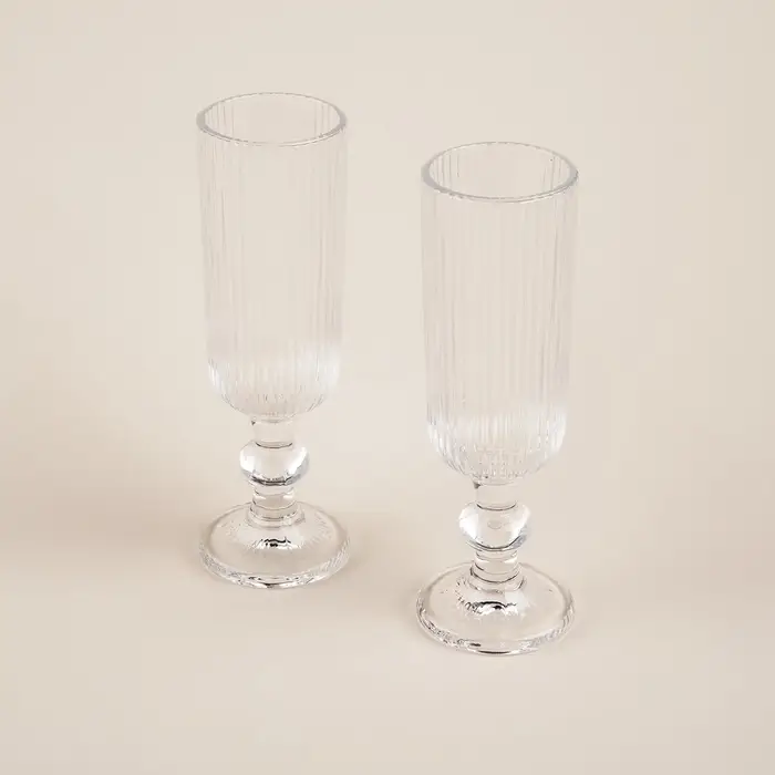 Бокалы для шампанского SL Home &laquo;Модерн&raquo;, 150 мл, 5.5&times;18.5 см, набор 2 шт., стекло, прозрачные